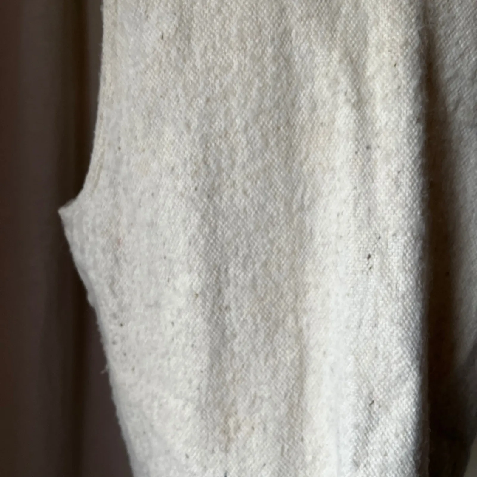 Vintage Handwoven Llama Pattern Wool Boho Striped‎ Button Vest Pockets L/XL Red - Image 7