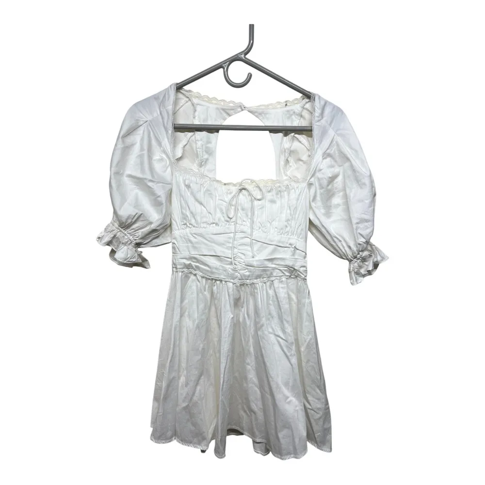 For Love & Lemons Jackson Mini Dress White Small - Image 3