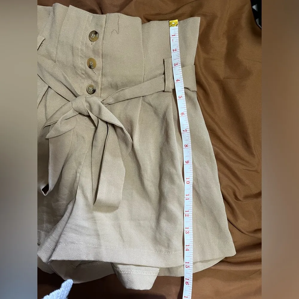 FOREVER 21 Suede Hi Waist Button Front Belted Shorts. Women’s Sz Small. GUC - Image 6