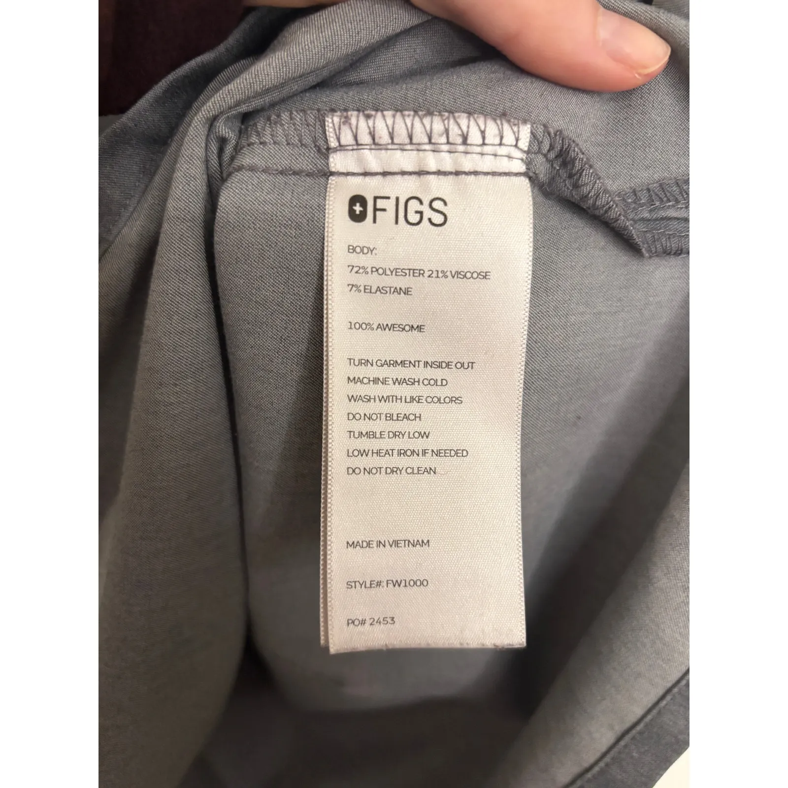 Figs Womens Size Medium Catarina One Pocket Scrub Top Gray V-Neck Short Sleeve - Image 4