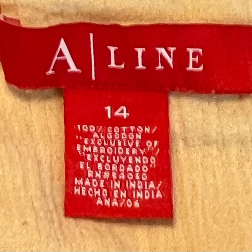 A Line Dip Dye Cotton Muslin Gauze Skirt women’s size 14 Embroidered Festival - Image 7