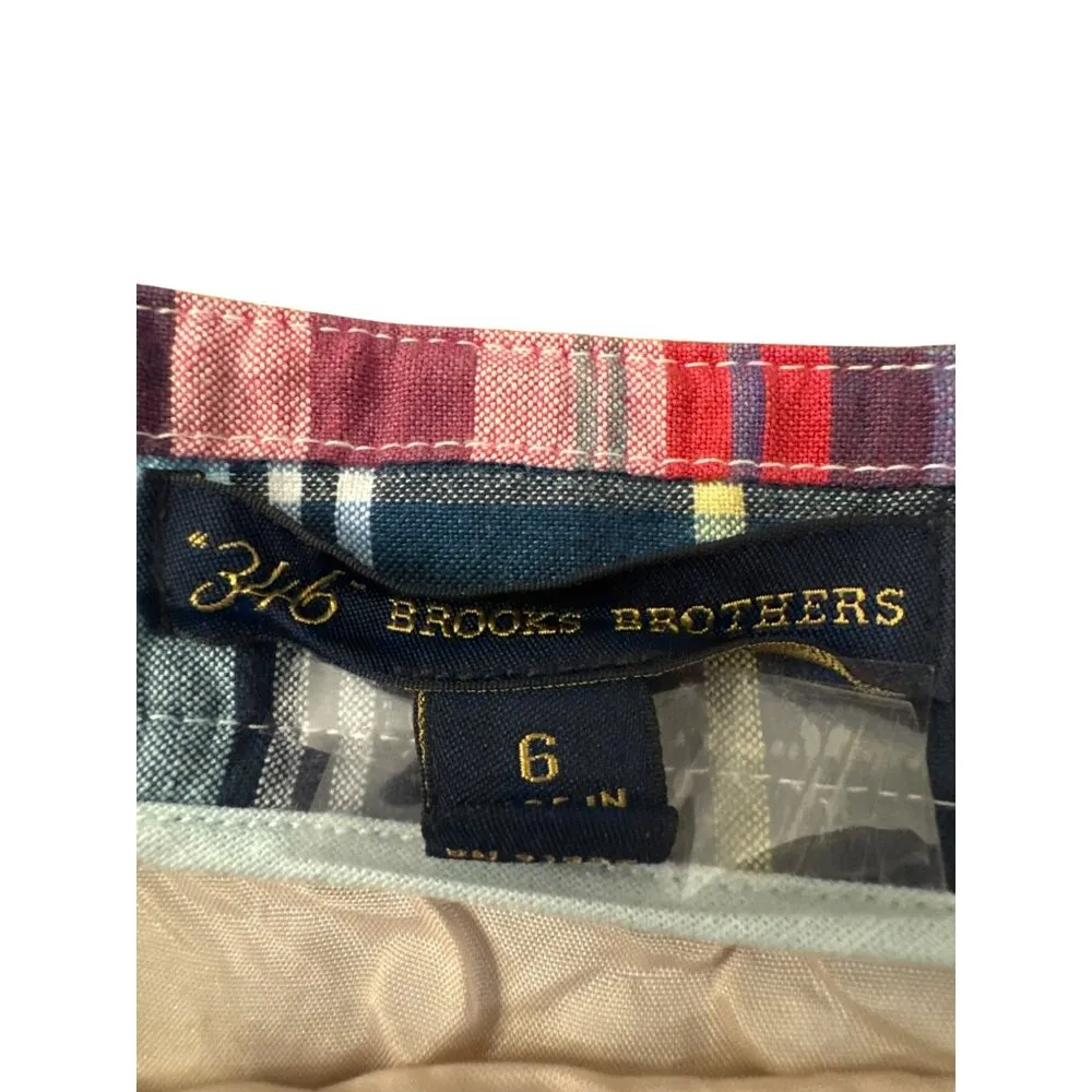 Brooks Brothers 346 Womens Madras Patchwork Skirt 6 Cotton Multicolor Preppy - Image 2