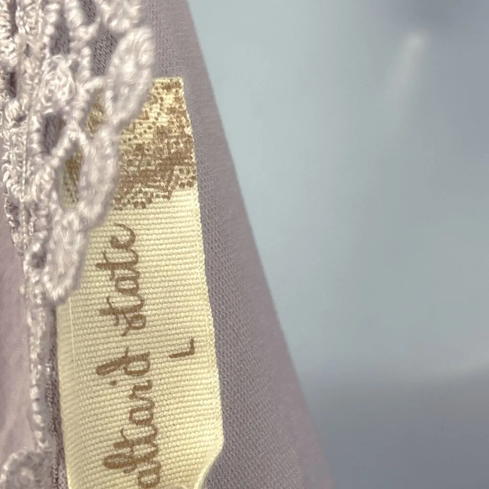 Altar'd State Tiered Lace Maxi Dress V Neck Short Sleeve Lavender Purple Large - Image 9