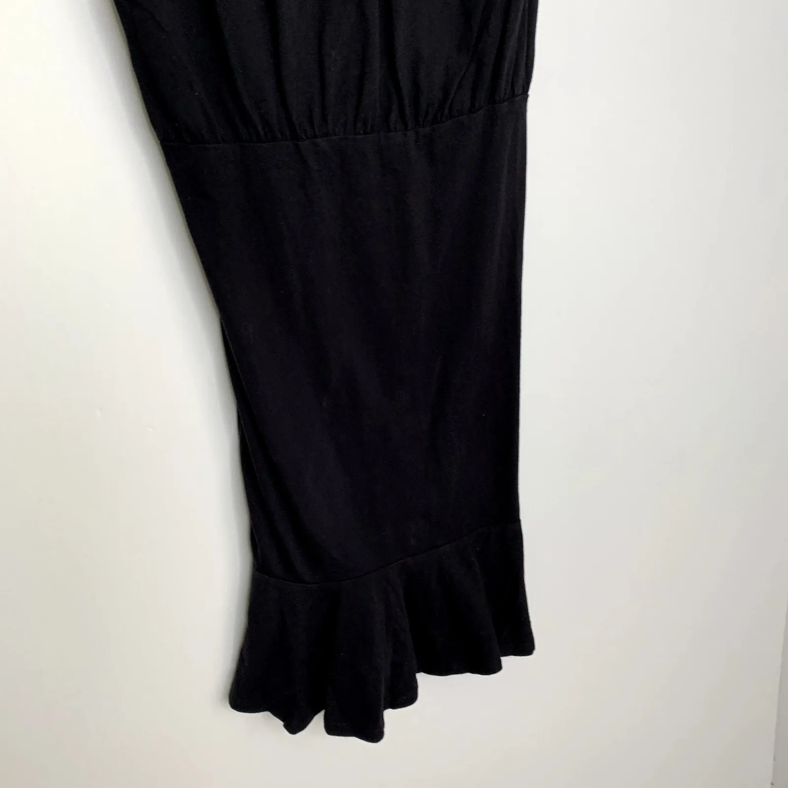 Veronica Beard Pima Cotton Ruched Black Mini Dress Womens Small - Image 10