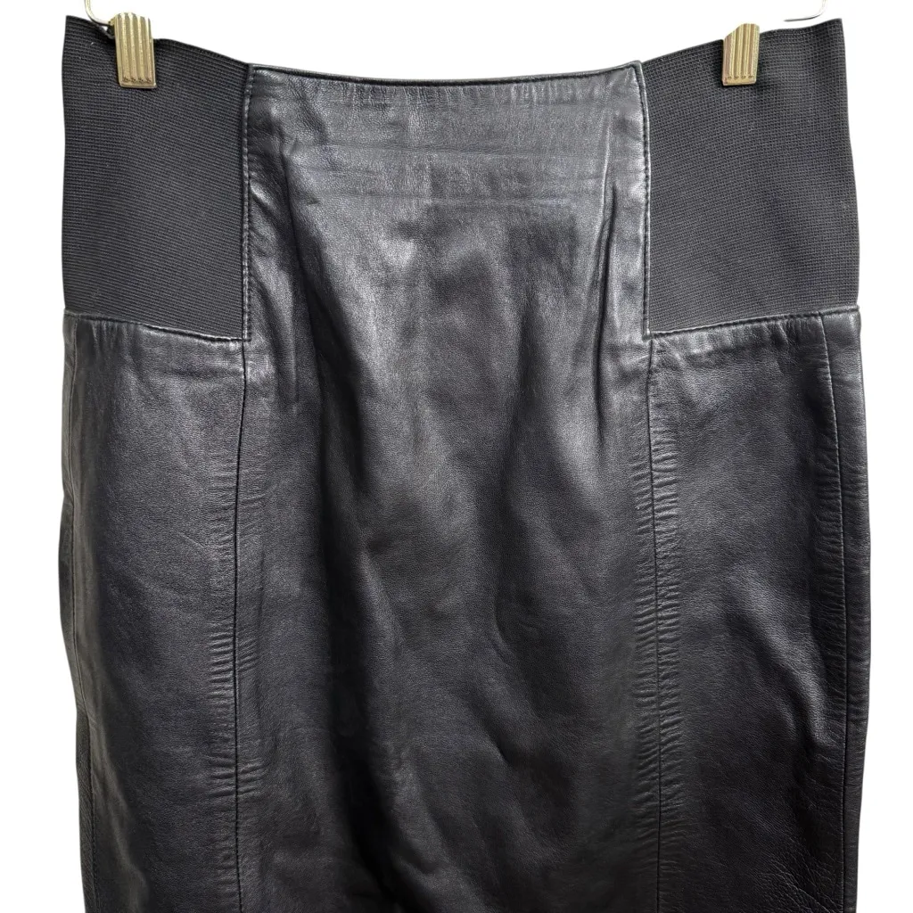 Vintage Leathers by Toby Black Leather Pencil Skirt Made in USA Size 6 - Image 2