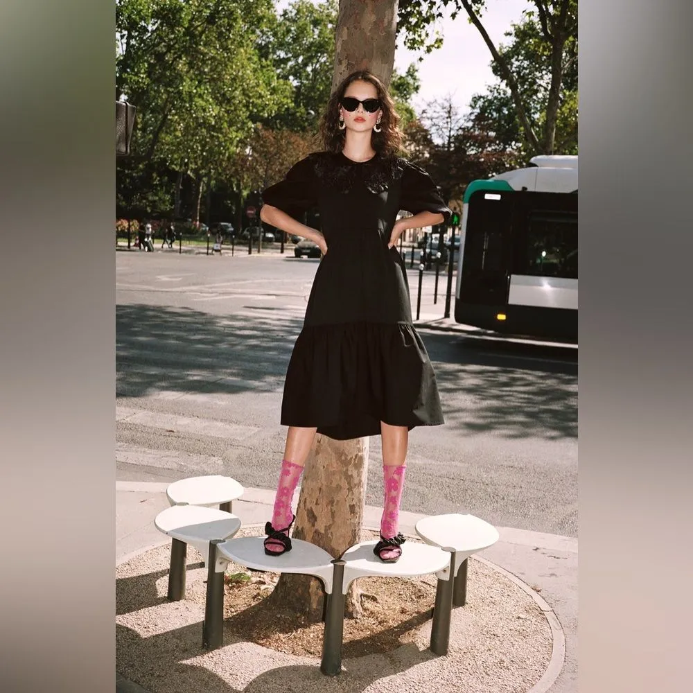 ZARA Embroidered Collar Dress - S - Image 2