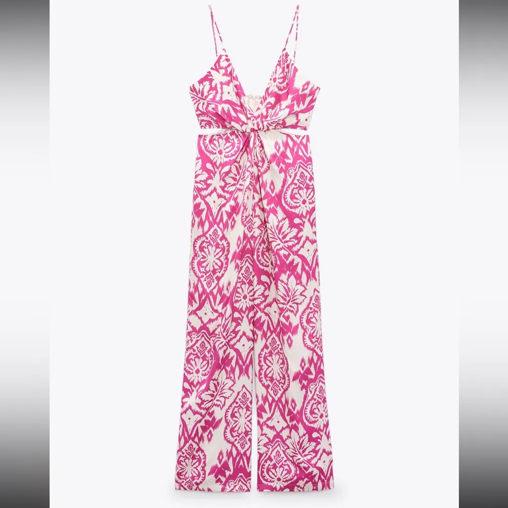 NWT Zara printed pink jumpsuit - Image 2