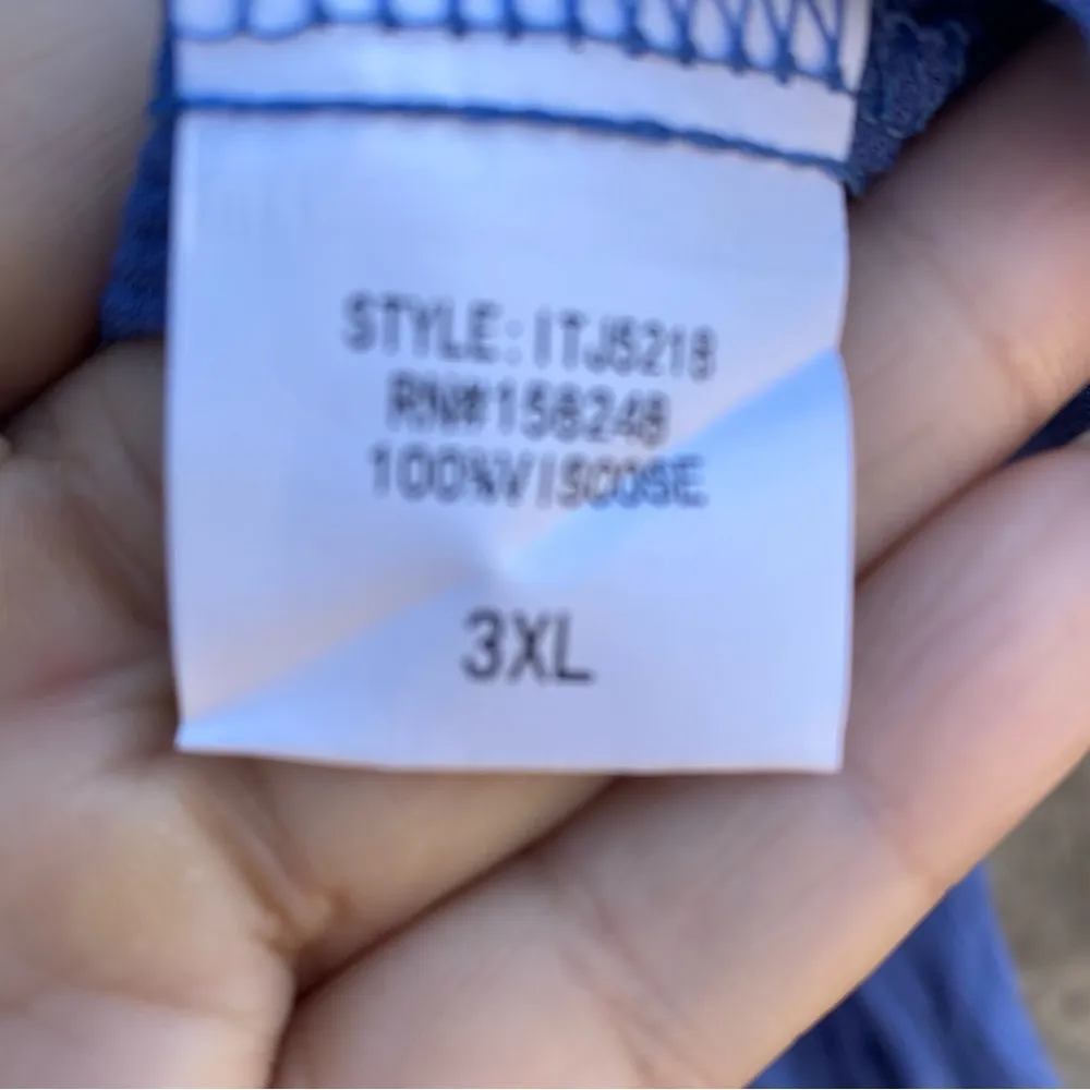 Talent Woman’s Open Tie Blouse Blue Size 3X - Image 7