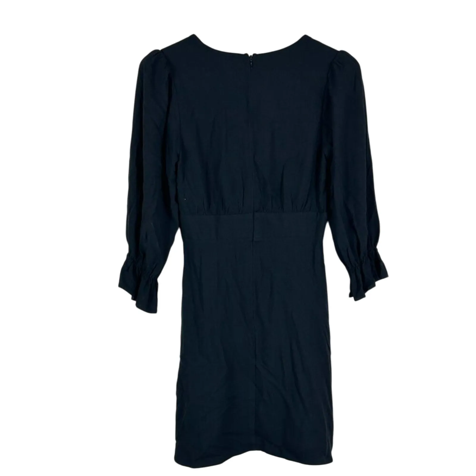 NWT Forever 21 Mini Dress Womens S Black Puff Sleeve V-Neck Coquette Witchy Chic - Image 3