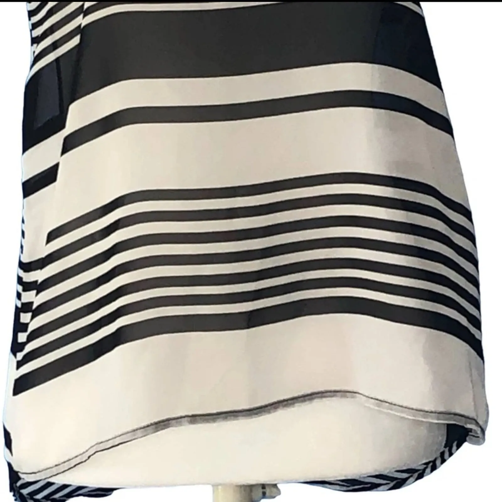 American Dream Sheer Black & White Striped Tank Top Size Small Double Strap - Image 6