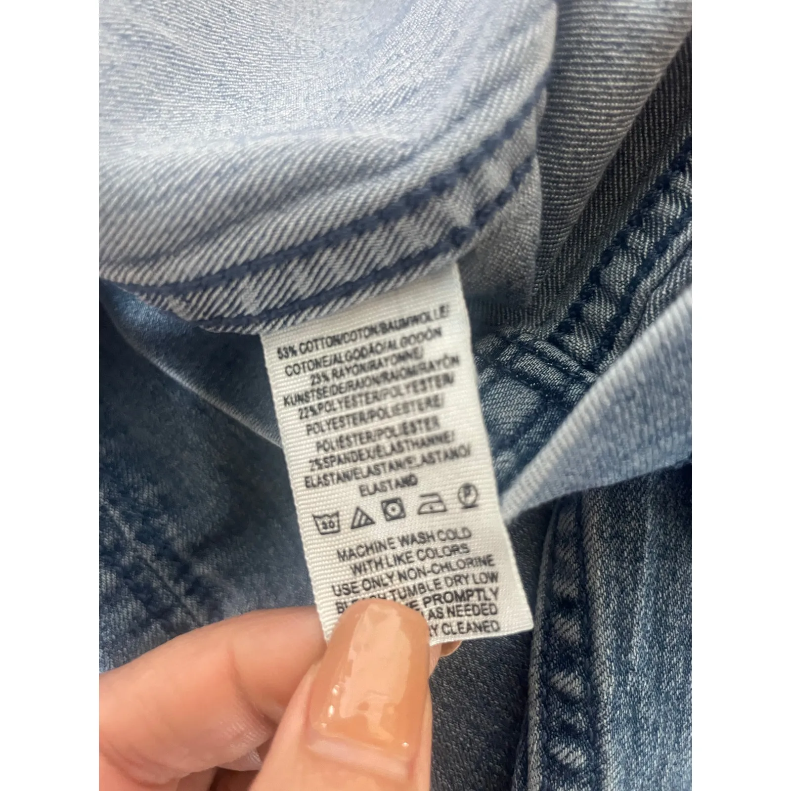 FREE PEOPLE Modern Femme Denim Mini Jeans Skirt Size 2 Stretchy - Image 5