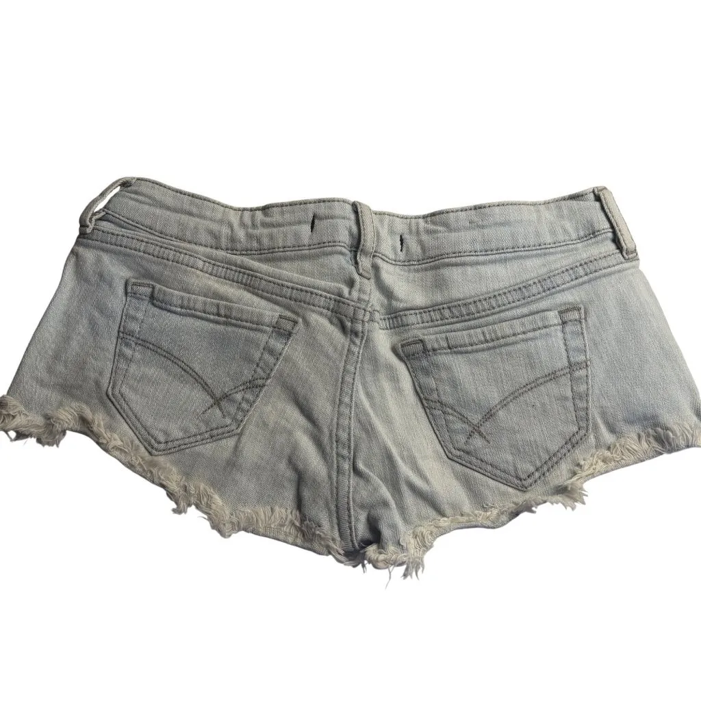 VTG Bullhead Y2K Womens Sz 00 Low Rise Studded Micro Mini Edgy Denim Shorts Rave Blue - Image 7
