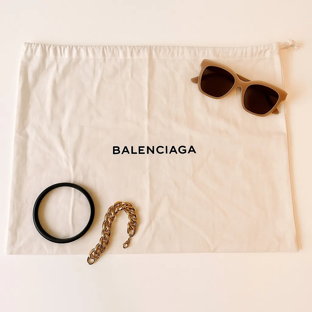 Balenciaga White Cotton Dust Bag Large Authentic Designer Storage Pouch in EUC - Image 3