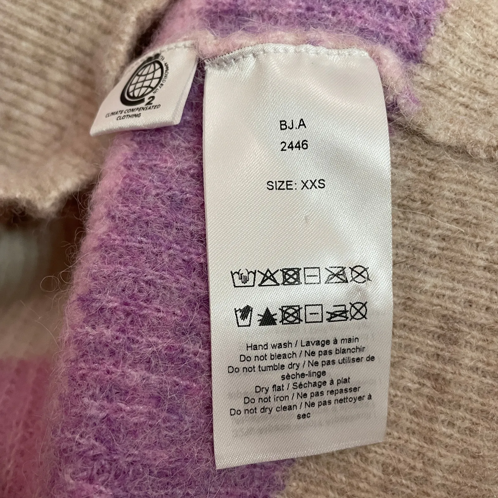 Ganni Stripe Sweater Pink Purple Beige - Image 4