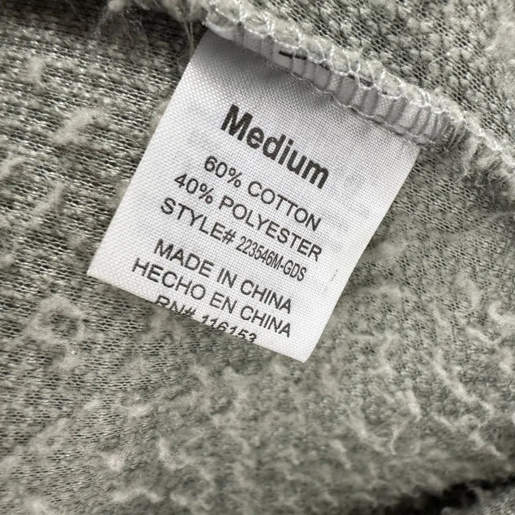 Thyme + Honey Womens Sherpa Zip Up Hooded Jacket Gray Medium Cotton Blend Coat - Image 5