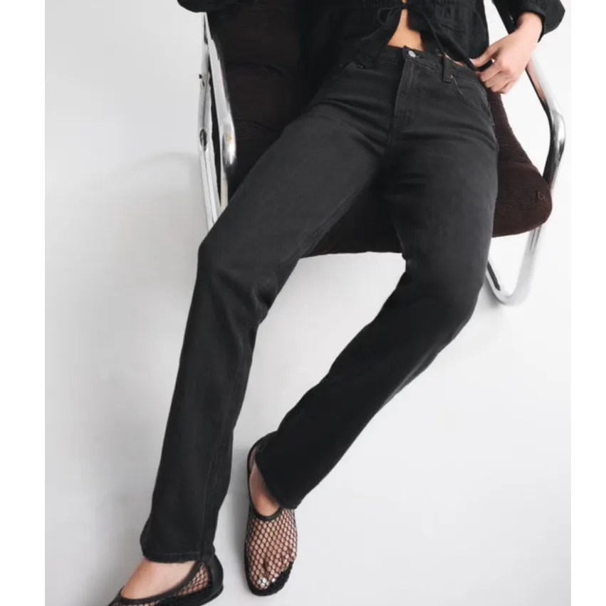 Abercrombie & Fitch 90s High Rise Straight Black Jeans size 27 Short - Image 2