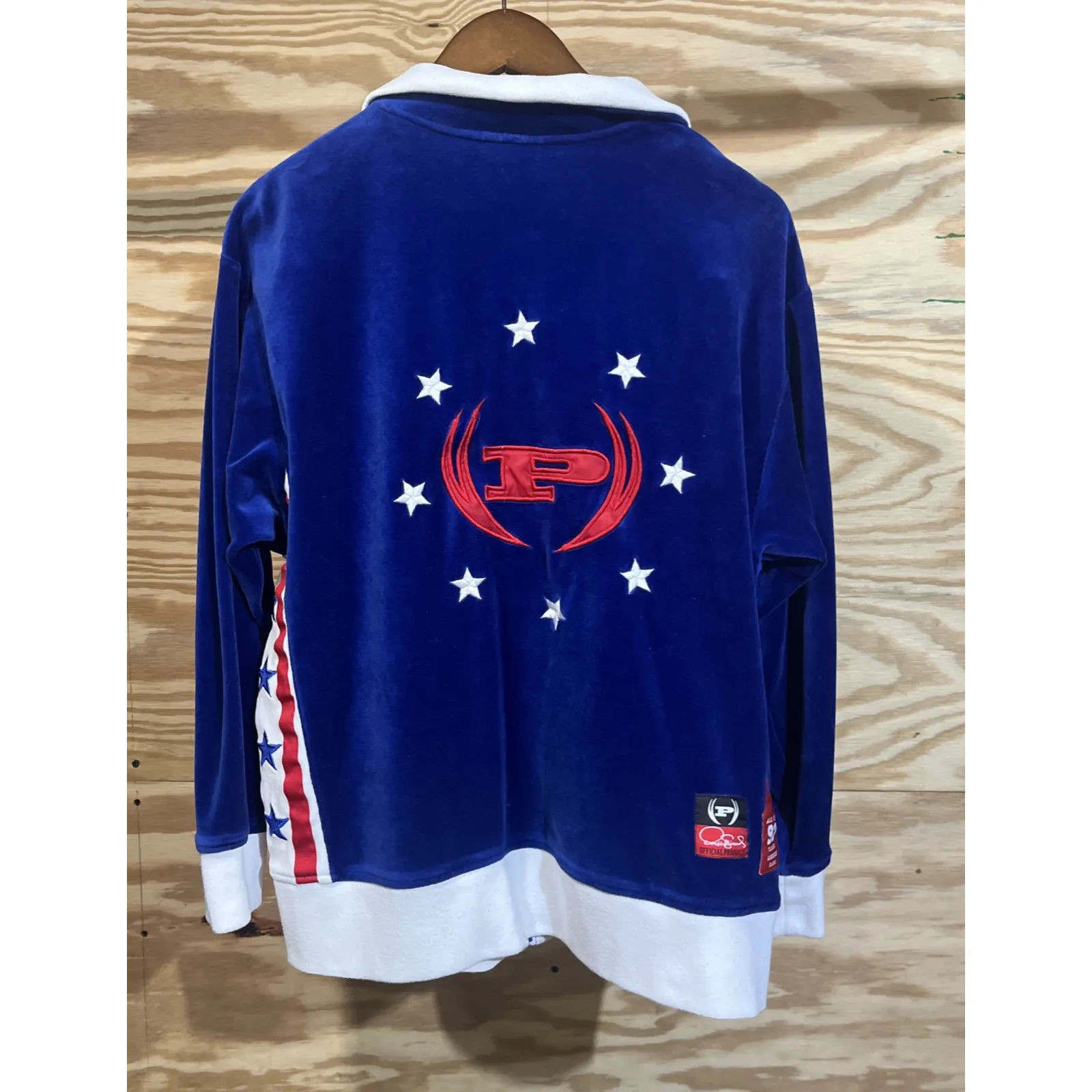 Vintage Phat Farm Velour Jacket Y2K 90s Hip Hop Retro Zip Blue Womens Large - Image 2