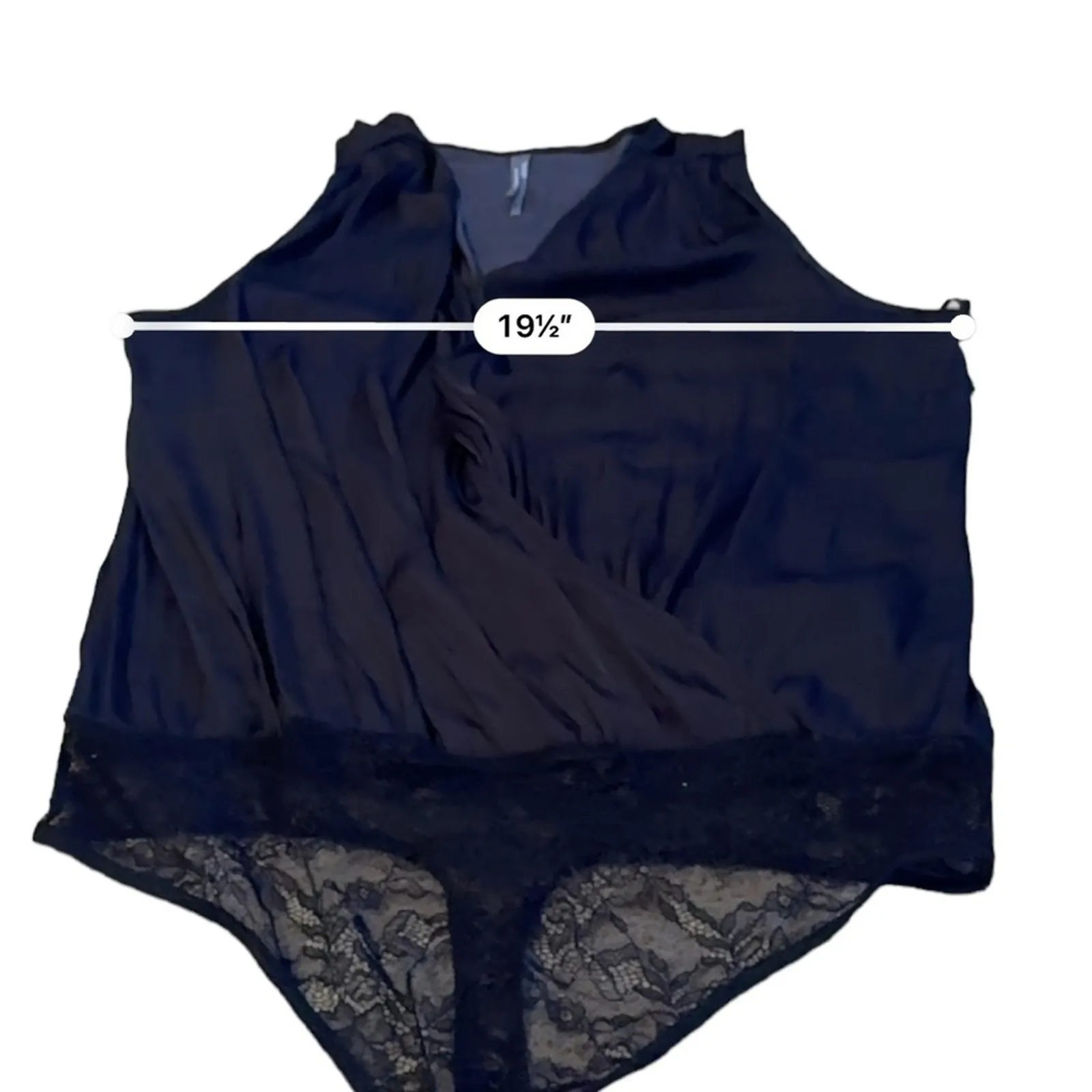 Anthropologie Yara Surplice‎ Black Lace Wrap-Over Front Bodysuit Sz L NEW - Image 12