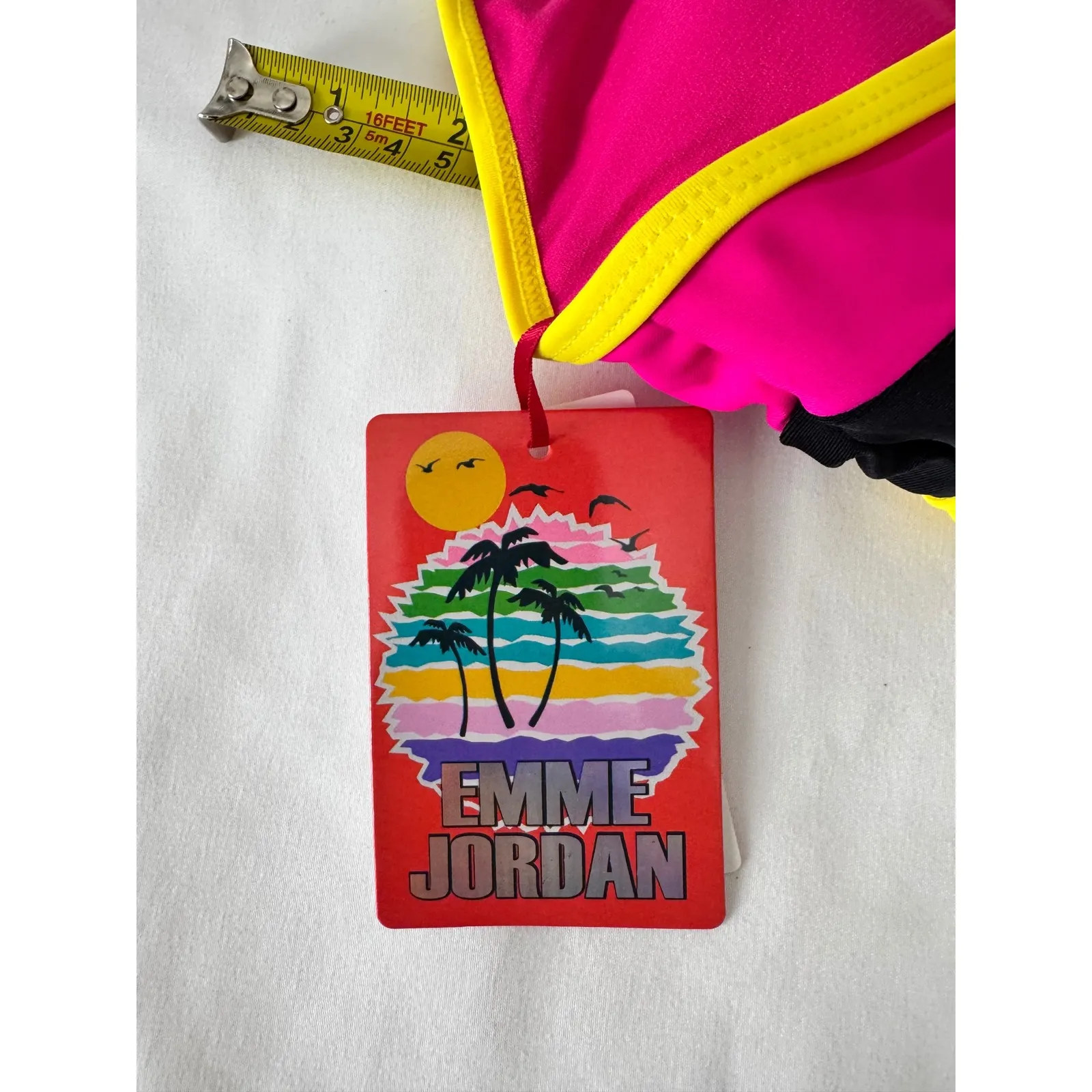 Emme Jordan Bikini Swimsuit High Waist Striped Retro Sexy Small‎ - Image 6