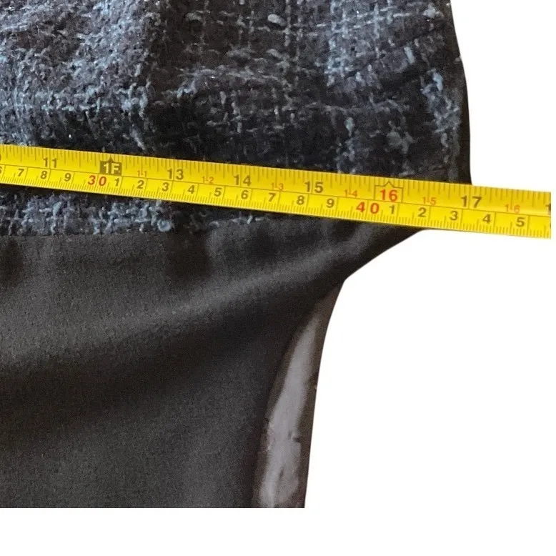 ToryBurch Sleeveless‎ Tweed mohair Sheath Dress Black Boat Neck  Professional - Image 8