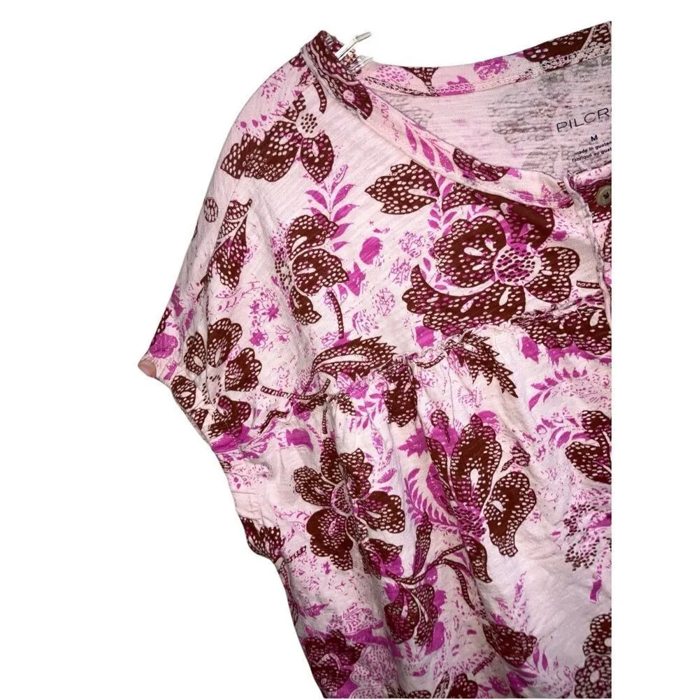 454. Pilcro Anthropologie dolman sleeve floral blouse size medium - Image 2