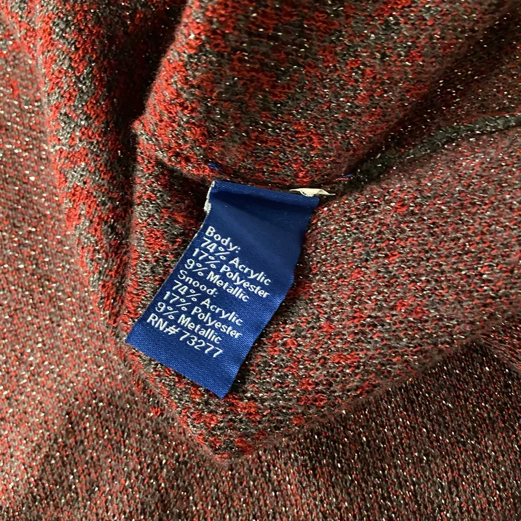 Apt. 9 Size XL Red Black Ombré Sparkle Scoop Neck Long Sleeve Sweater Dress - Image 7