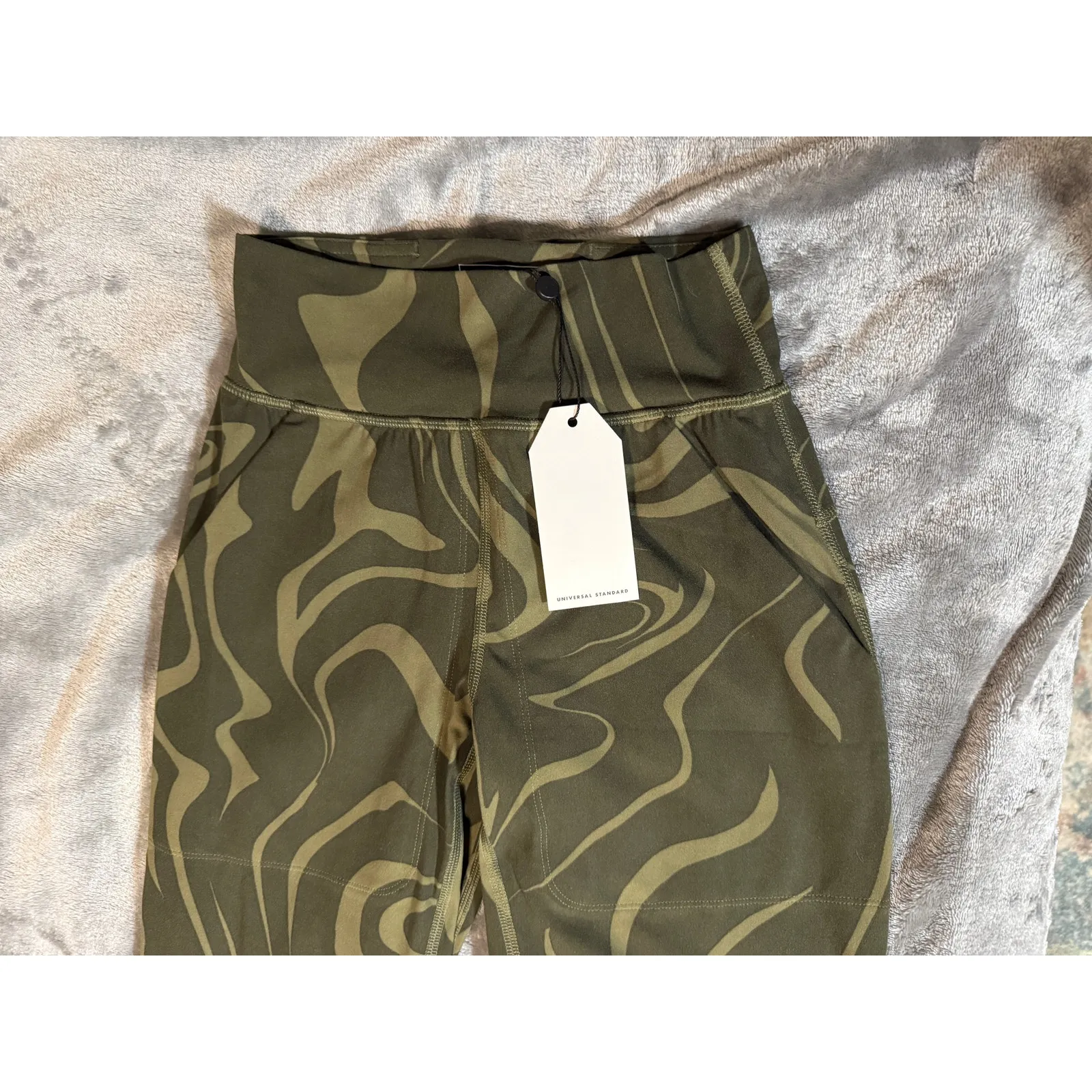 NWT Universal Standard Size 00-0 4XS Matcha Swirl Green‎ Leggings Pockets - Image 5