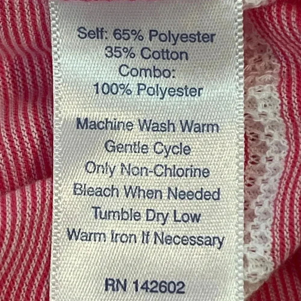 Sail To Sable Coastal Nautical Pink & White Stripe Dress Long Sleeve Size XS - Image 7