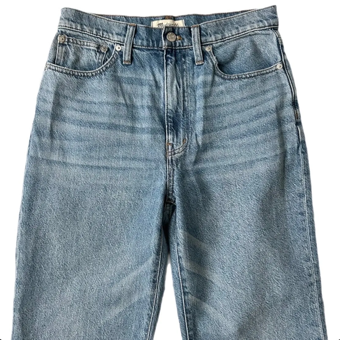 Madewell Baggy Flare Jeans in Cantwell Light Wash Denim High Rise Size 27 - Image 3