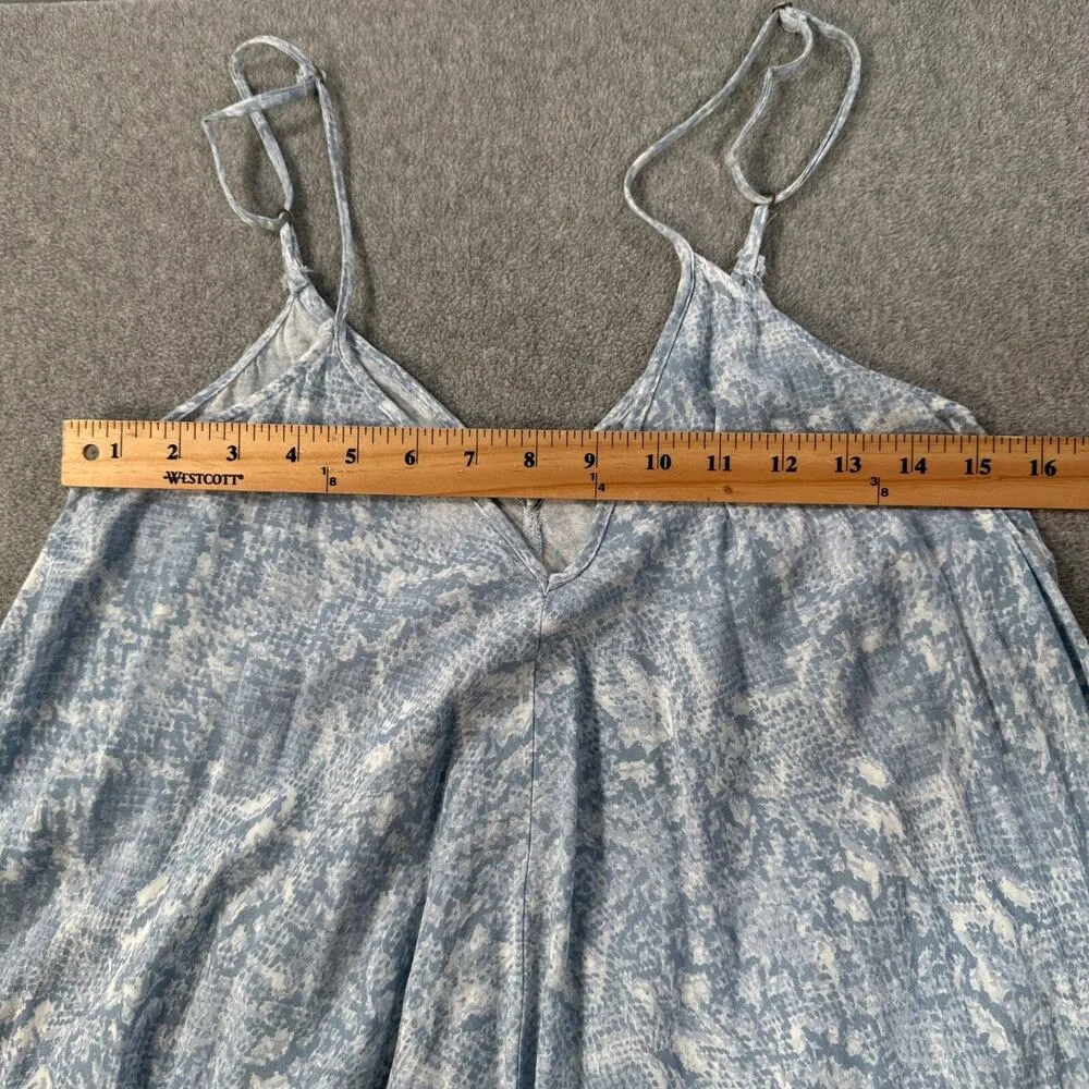 GOA Beachwear by Japna Coverup Dress Sz Large Blue Snake Print Handkerchief hem - Image 4