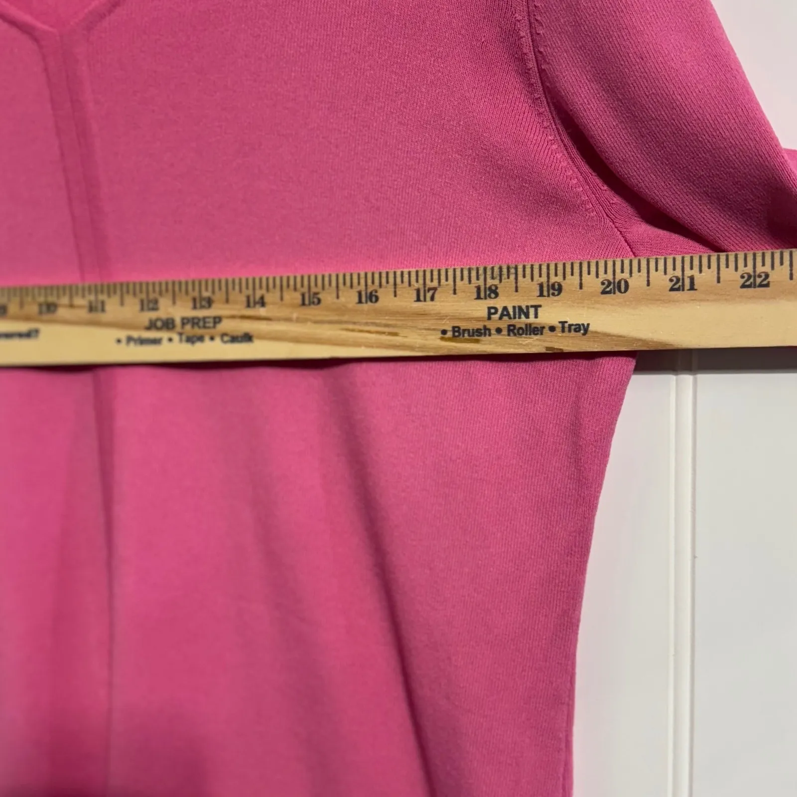 Dressbarn Large Pink V-Neck 3/4 Sleeve Knit Sweater Soft Office Chic - Image 4