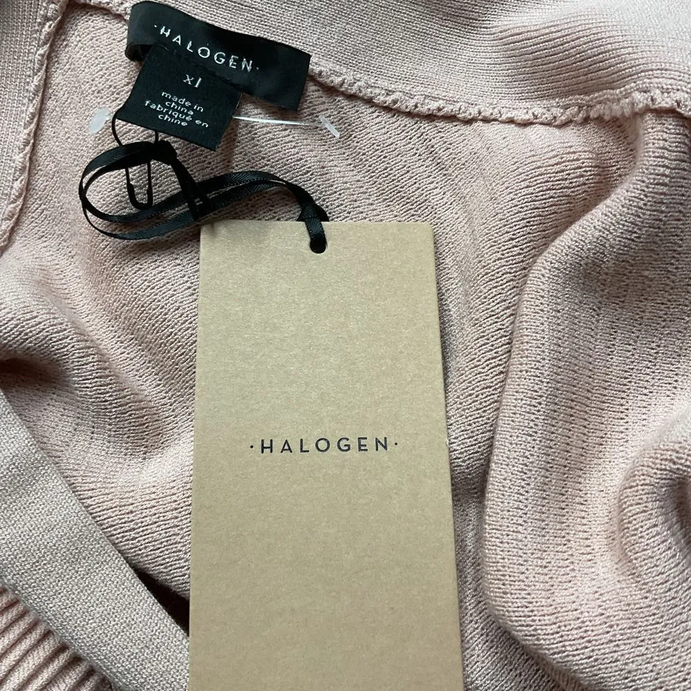 Halogen Women's Cropped Halter Ribbed Knit Tank Size‎ XL Beige Sleeveless NEW - Image 11