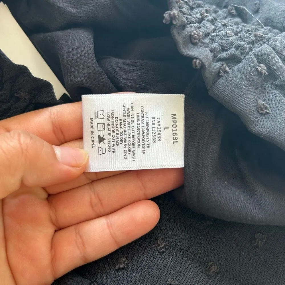 Miss Me NWT Black Swiss Dot Crochet Wide Leg Pants Size Large - Image 6