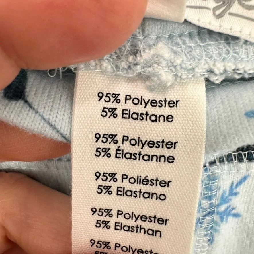 PJ Salvage Women's M Lounge Pajama Pants Blue Skiing Snowflake Sleepwear Size M - Image 4