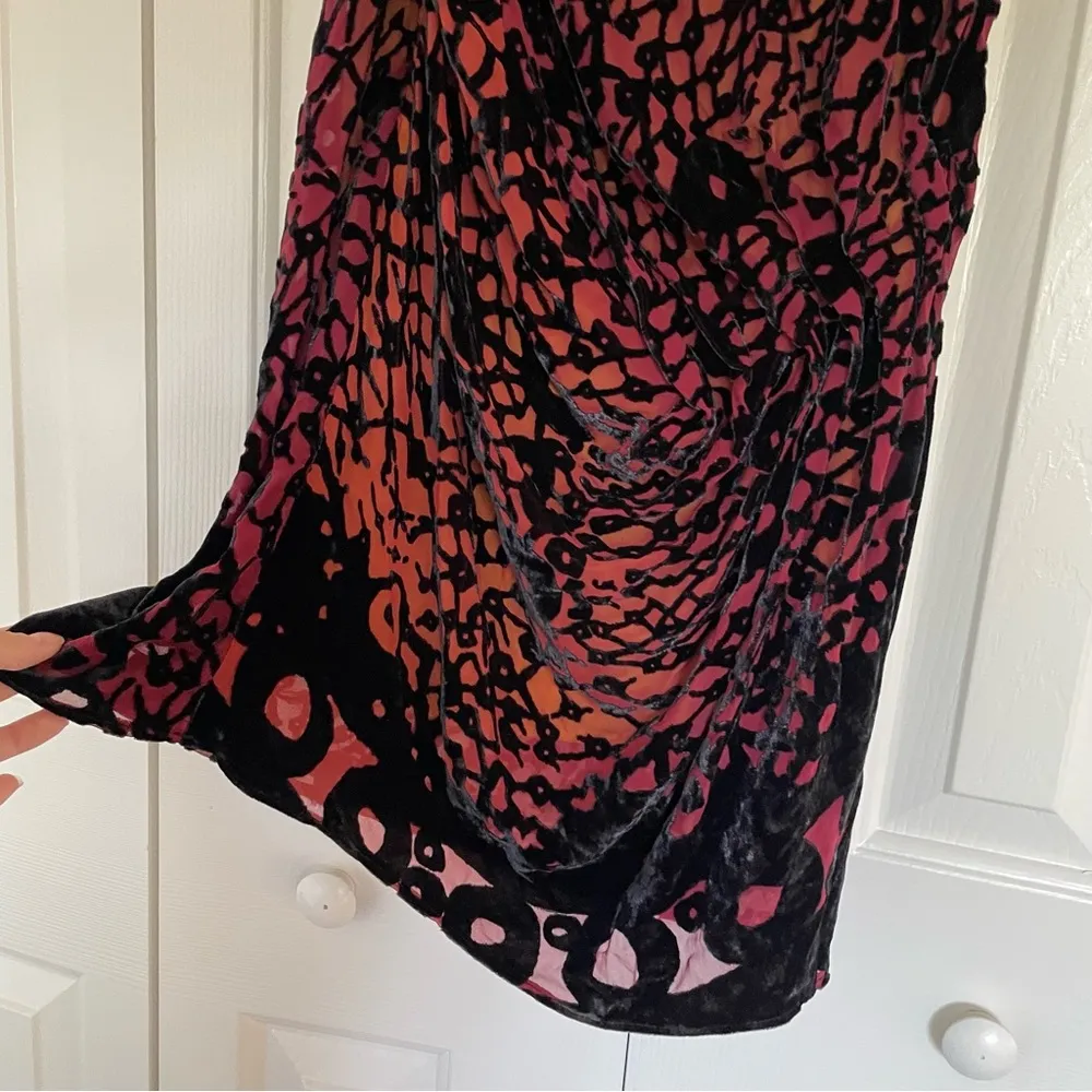 Diane Von Furstenberg Silk Velvet Burnout Mini Wrap Gathered Dress Sz 6 - Image 13