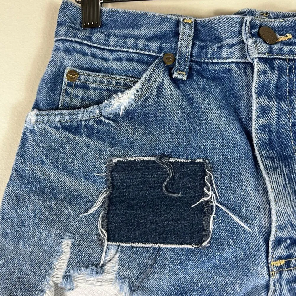 Lee Distressed Patchwork Jean Shorts - Image 3