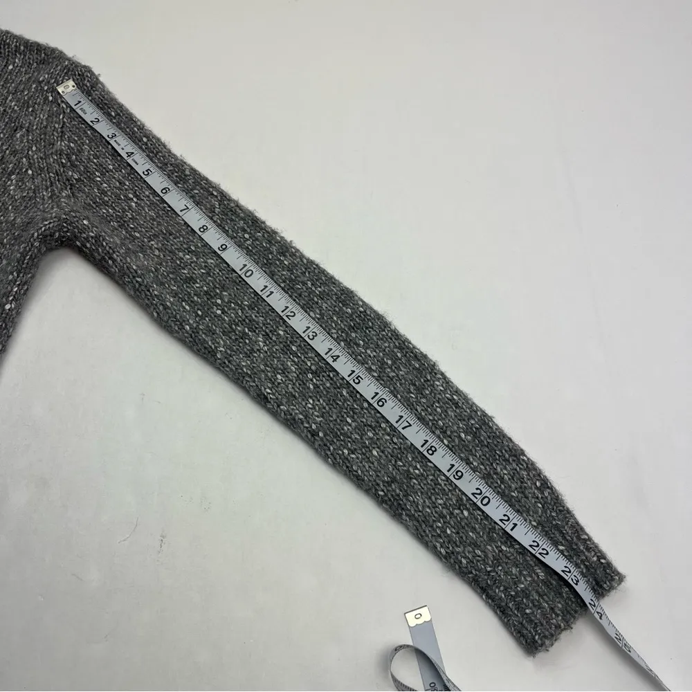 Theory Speckled Crew Knit Sweater Women Alpaca Wool Blend Grey Gray Small Winter - Image 9