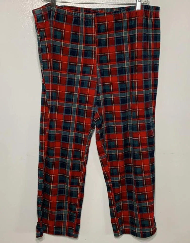 Secret Treasures Red/Blue Plaid Fleece Pajama Set Size 2X - Image 6