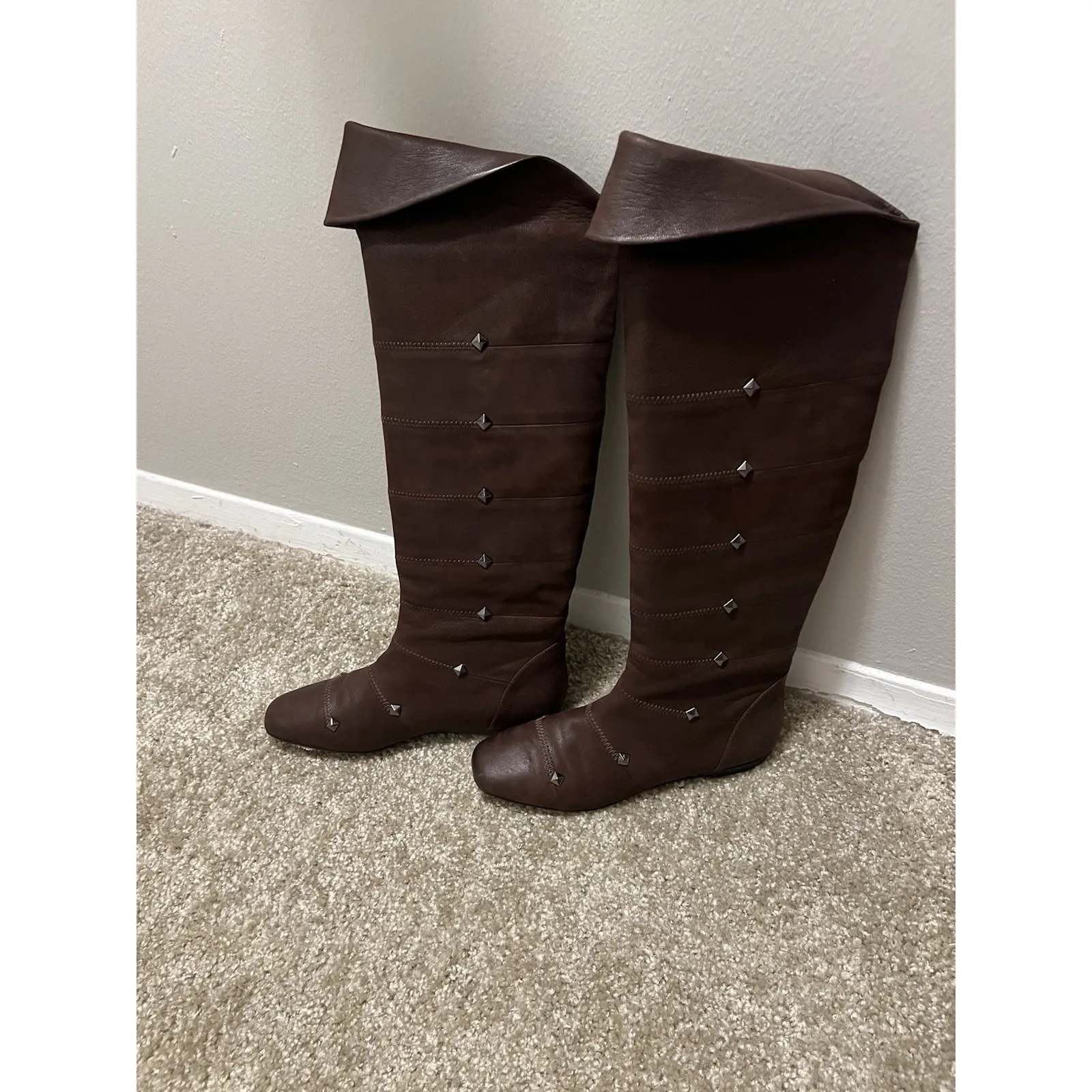 Botkier Leather Pull‎ Up Knee Boots 38 / 7.5 Brown Leather - Image 11