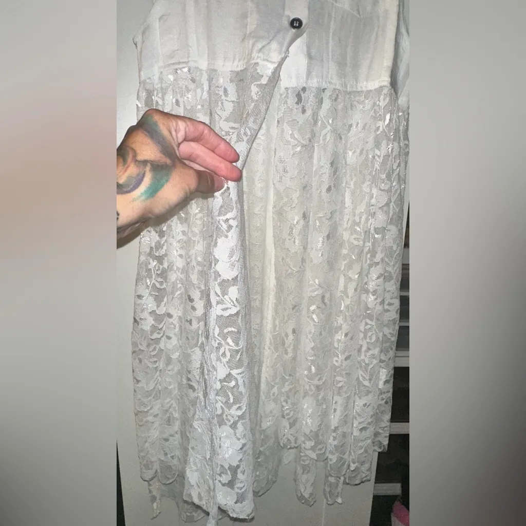 New ORIGAMI Ivory White Boho Western Cardigan/Duster Size s/m - Image 4