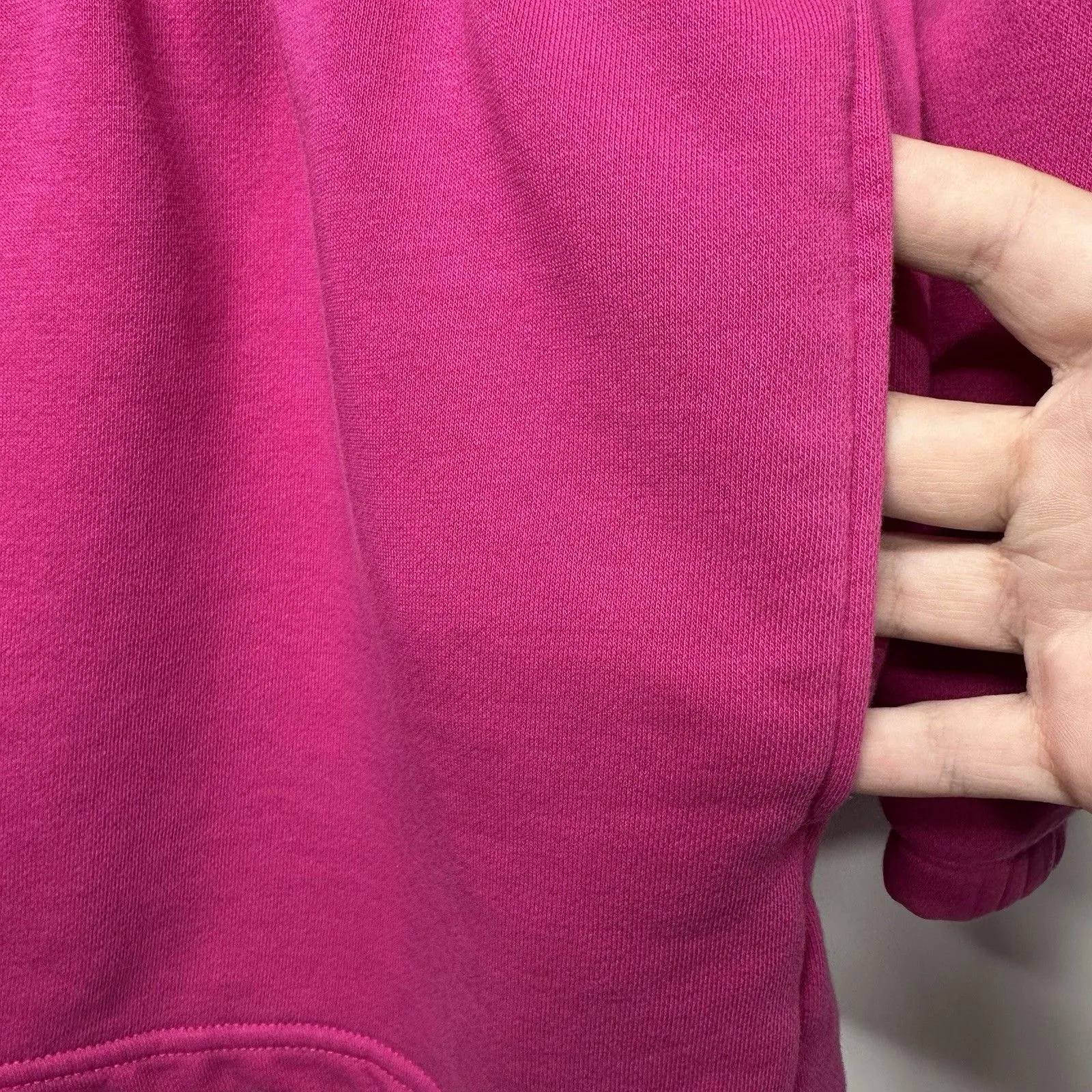 NIKE Sportswear Icon Fuchsia Short Romper  1/2 Zip L/Sleeve Fleece Lined Sz M - Image 10