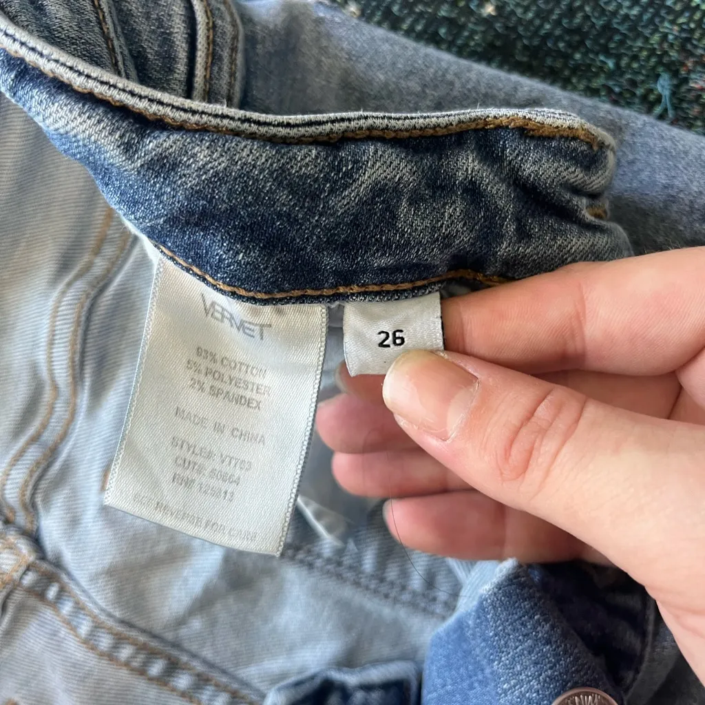 Vervet Flying Monkey High Rise Skinny Jeans Button Fly Distressed Women’s 26 Y2K Blue - Image 15