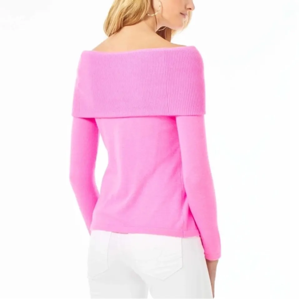 LILLY PULITZER Christin off the shoulder sweater in Prosecco Pink - Image 2