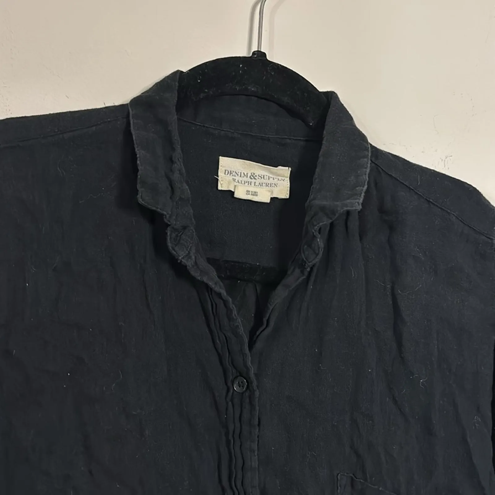 Denim & Supply Ralph Lauren Black Casual Button Down Shirt 100% Cotton - Image 2
