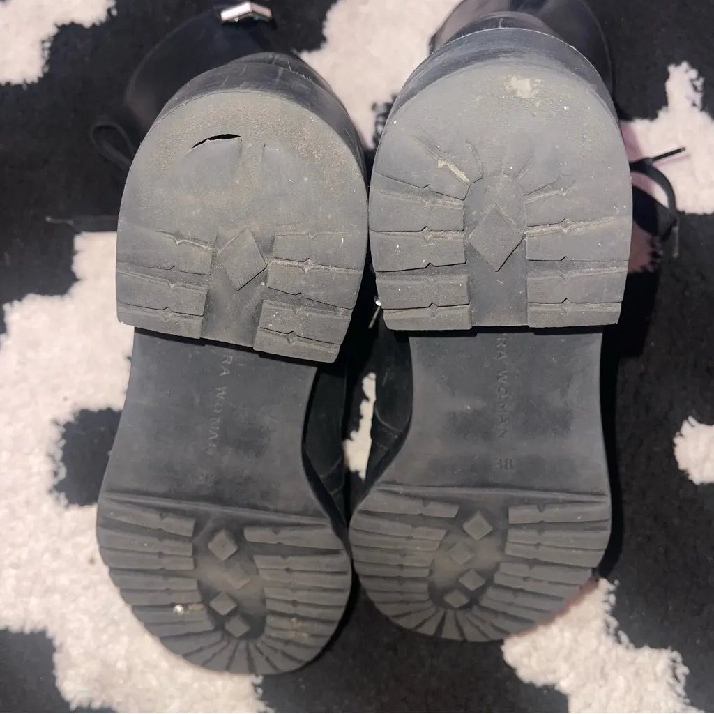 Zara Black Combat & Moto Boots - Image 6