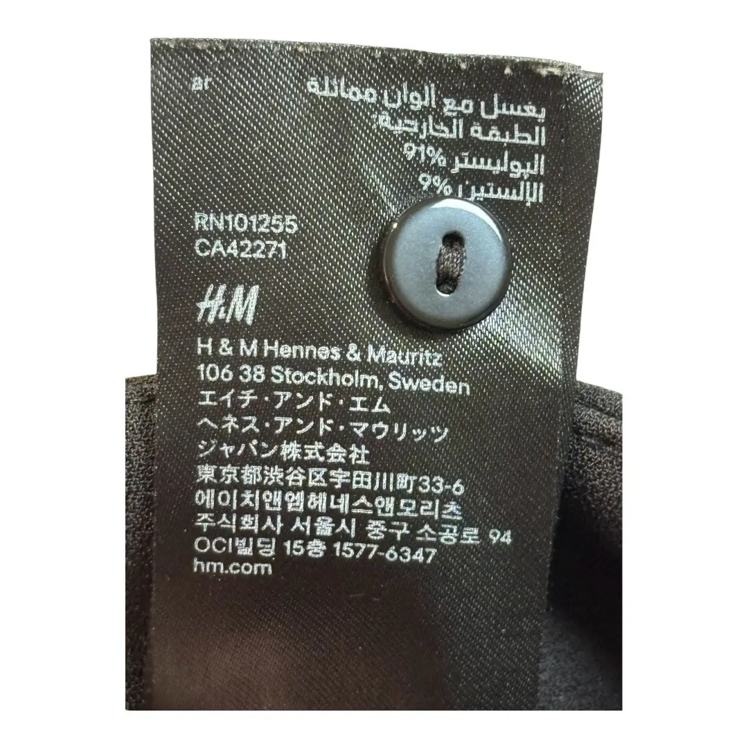 H&M Black‎ Pencil Skirt Gold Zipper Accents Career Wear Women Size Medium - Image 6