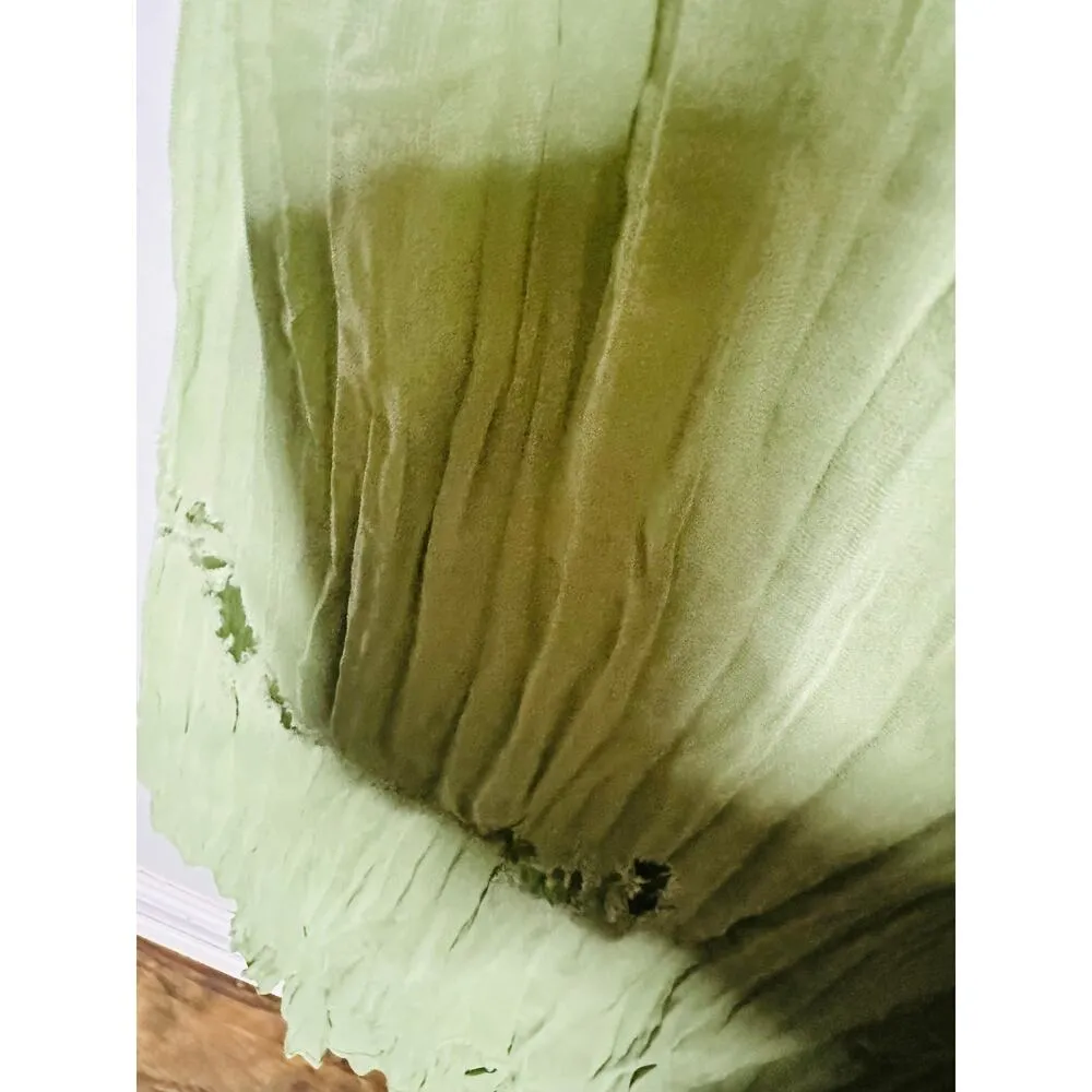 BIBHU MOHAPATRA Green Flowy Empire Maxi Shift Style Sleeveless Dress Size 2 - Image 15