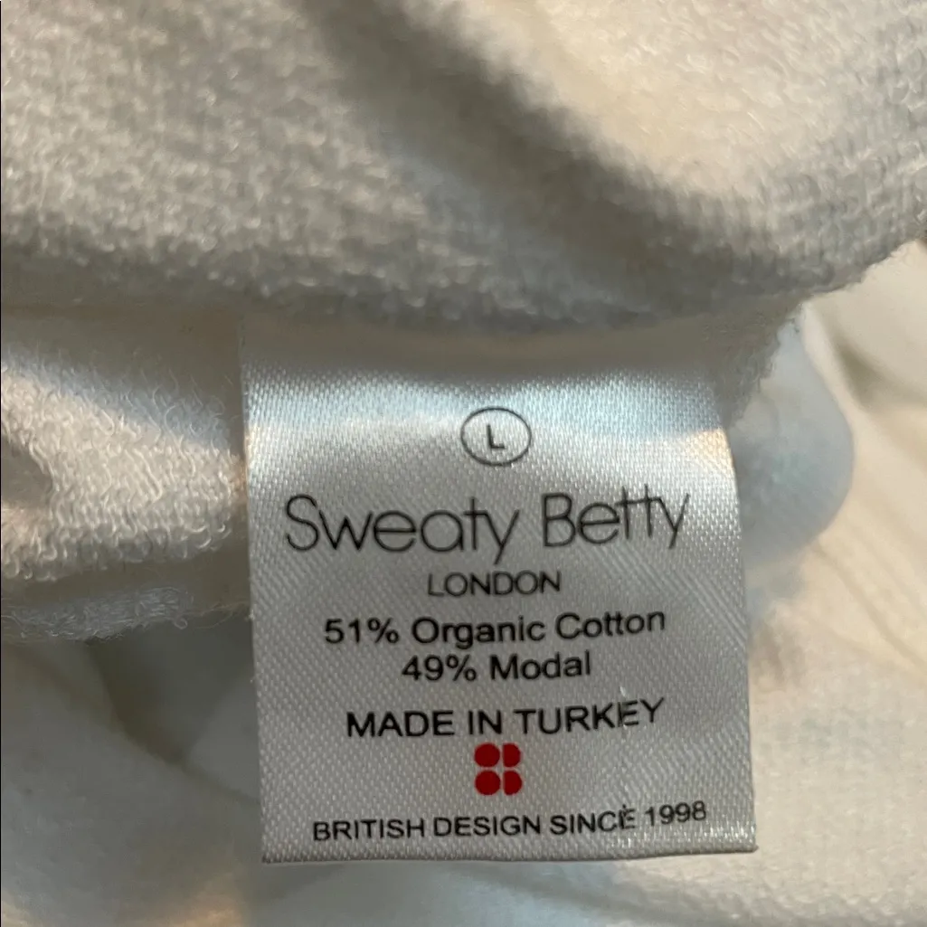 SWEATY BETTY Simhasana Sport Open Back Organic Cotton Sweatshirt in White Size L - Image 10