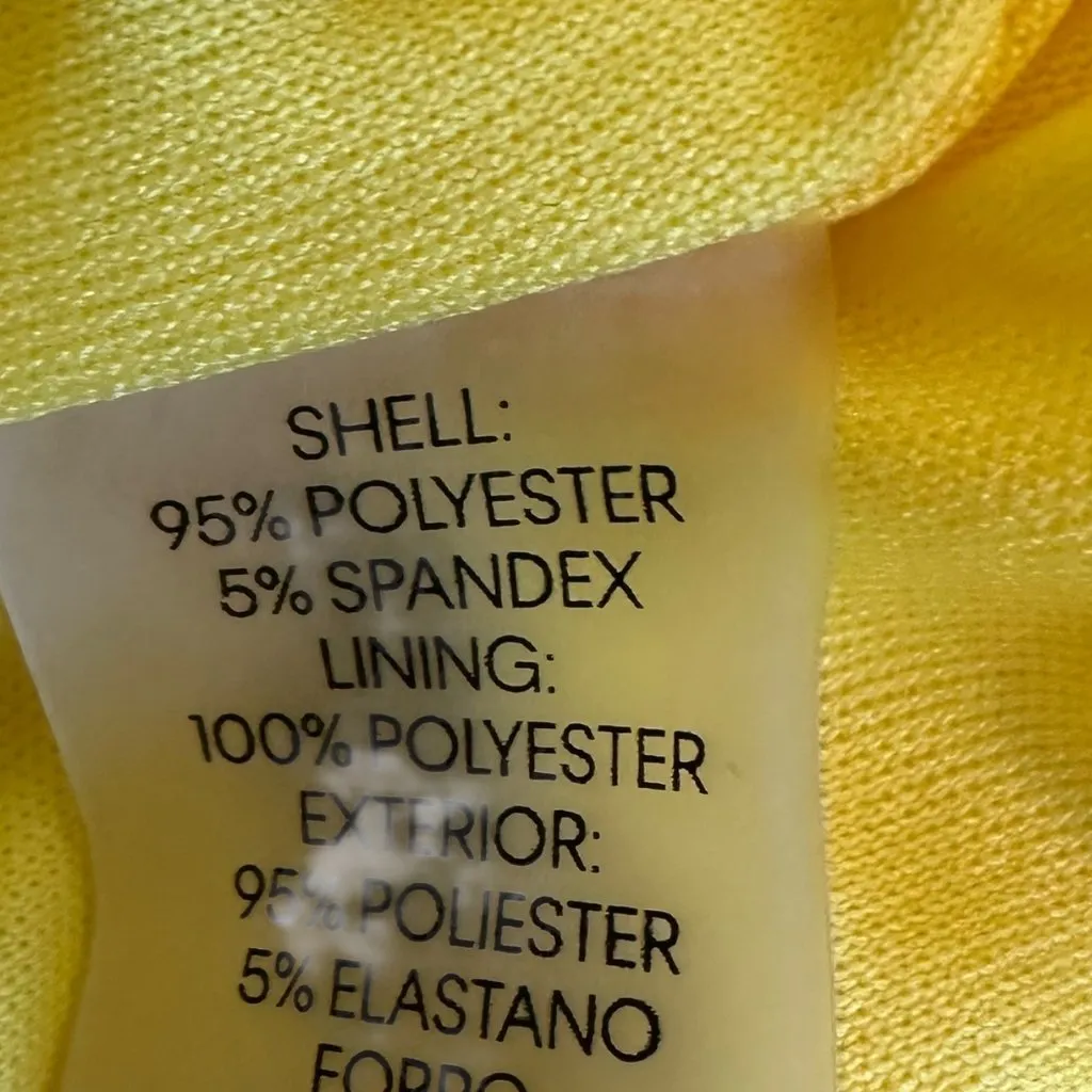 Calvin Klein Yellow Floral Print Sheath Dress Sunflower Sleeveless Size 12 Women - Image 11