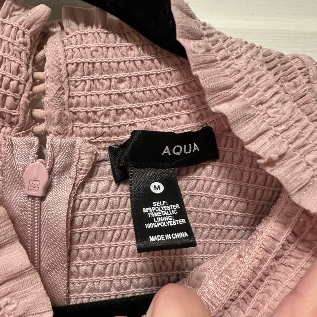 Aqua Smocked Flutter Sleeve Dress‎ - Image 4